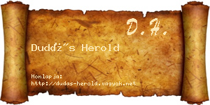 Dudás Herold névjegykártya